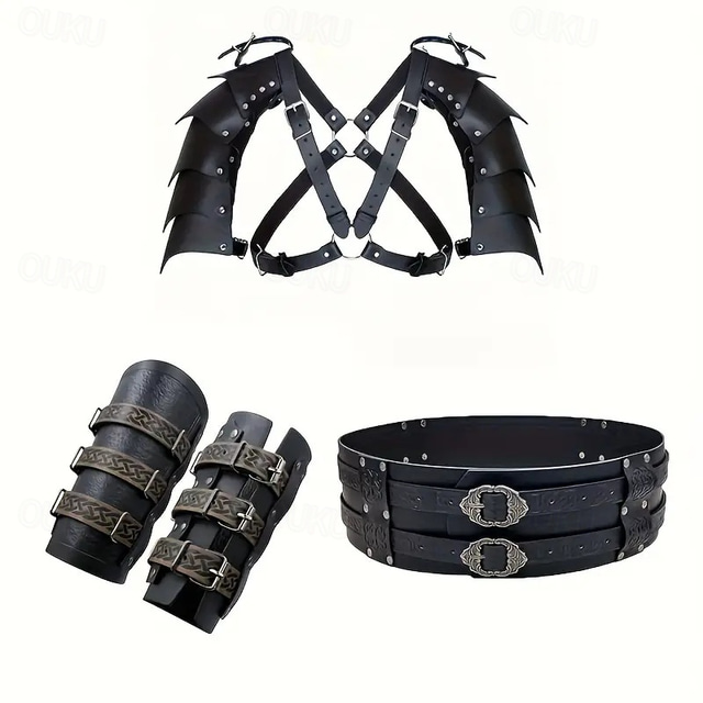  Punk & Gothic Medieval Steampunk Outfits Warrior Viking Men's Women's Unisex Viking Halloween Carnival Masquerade Performance Party LARP Adults' Shoulder Armor All Seasons
