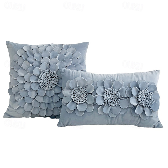  1 pcs Polyester Pillow Cover, Floral Rectangular Square Traditional Classic