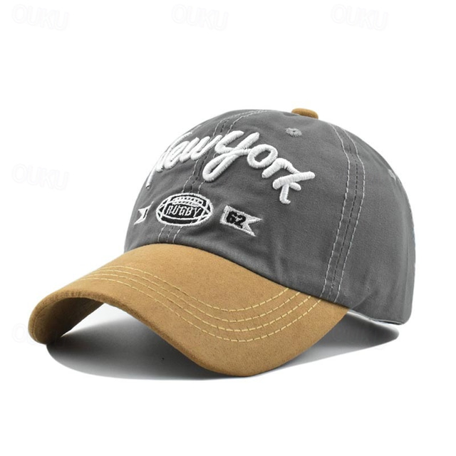  Men's Baseball Cap Sun Hat Trucker Hat Black Navy Blue Cotton Embroidered Fashion Casual Street Daily Letter Adjustable Sunscreen Breathable