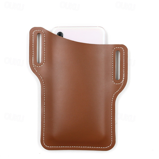  Universal Leather Case Waist, Father's Day Gifts Leather Cell Phone Holster, Universal Case Waist Bag Sheath with Belt Loop, Universal Upright Phone Bag Belt Clip