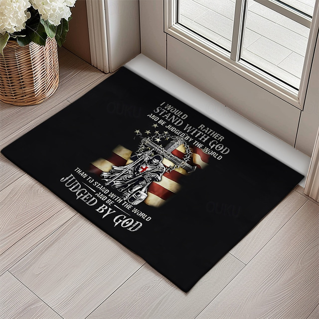  Independence Day Doormat Kitchen Mat Floor Mat Non-Slip Area Rug 4th July Oil Proof Rug Indoor Outdoor Mat Bedroom Decor Bathroom Mat Entrance Rug