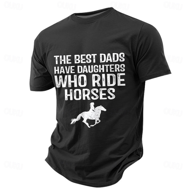  Men's Horse DADA T Shirt Short Sleeve T shirt 3D Print Crew Neck Shirt Vacation Ethnic Athleisure Sports Outdoor Casual Hiking Black Blue Green Summer Spring Clothing Apparel S M L XL XXL XXXL