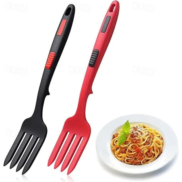  Silicone Flexible Forks Multifunctional Silicone Cooking Fork Heat-Resistant Cooking Tools Silicone Flexible Fork Noodle Fork