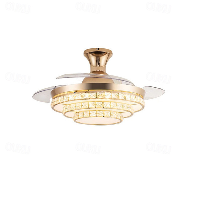  Ventilateur de plafond LED globe suspendu au plafond sur table 1 lumière 90/105 cm design unique 3 couleurs en métal galvanisé style nordique moderne chambre à coucher 110-240 V