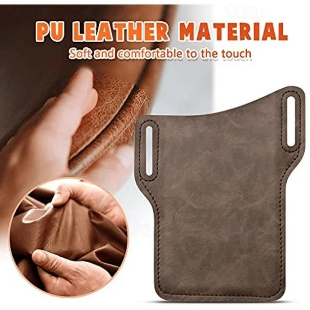  Universal Leather Case Waist, Father's Day Gifts Leather Cell Phone Holster, Universal Case Waist Bag Sheath with Belt Loop, Universal Upright Phone Bag Belt Clip