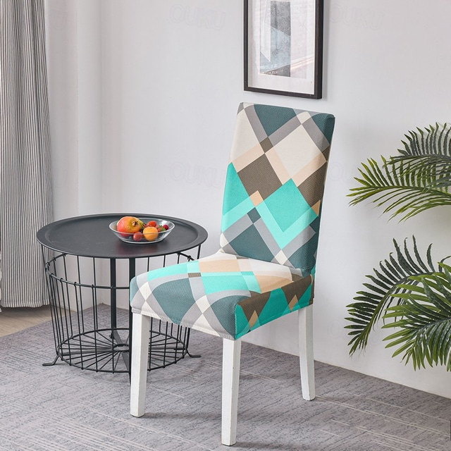  Dining Chair Cover Elastic Seat Slipcover High Back Dining Chair Cover Stretch Chair Covers for Wedding Hotel Banquet Dining Room Office Anti-dirty Removable