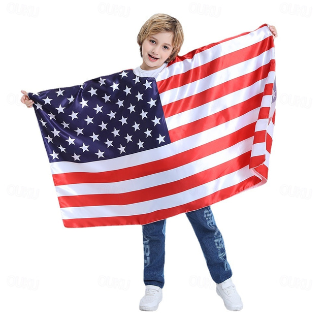  USA-flagga Karnevalsdräkt 4 juli kostym Rolig Pojkar Flickor Barn Prestanda Fest Karnival Självständighetsdag 4 juli Lätt karnevalsdräkt