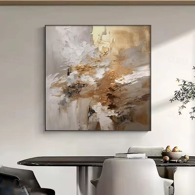  Pintura al óleo hecha a mano lienzo arte de la pared decoración moderna textura dorada abstracta para el hogar estudio de danza decoración enrollada sin marco pintura sin estirar