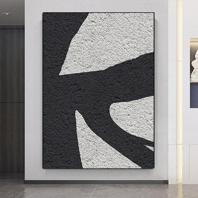  Black and White oil painting handmade Wabi Sabi Abstract oil painting Wall Art Artwork wall painting  Modern Abstract Oil Painting Geometric Wall Art painting  for Home decoration