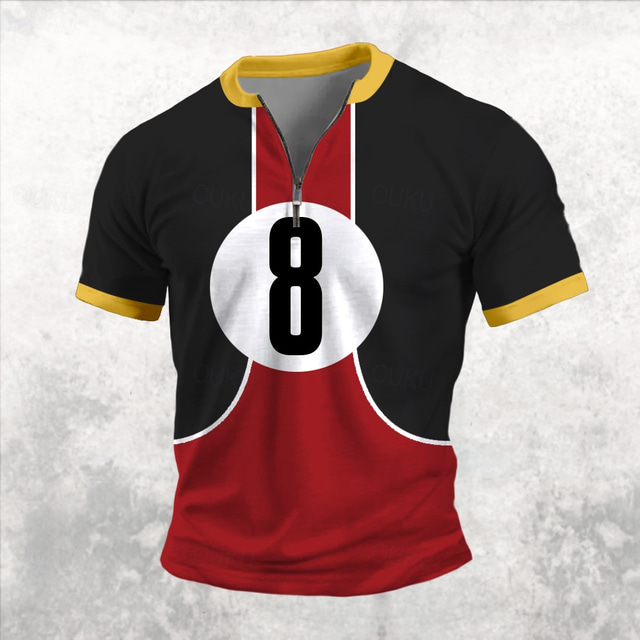  Homens Bandeira Futebol Americano Alemanha Camiseta Camisa Henley Manga Curta Impressão 3D Designer Étnico Rua Casual Diário Verão Primavera Preto Preto 2 Henley Camiseta Henley