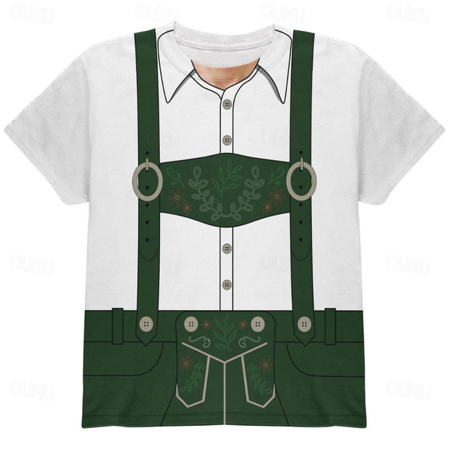 Olut Cosplay-Asut T-paita Painettu Perinteinen Katutyyli Käyttötarkoitus Miesten Aikuisten Karnevaali Oktoberfest-olut Kuuma leimaus Juhla Rento / arki