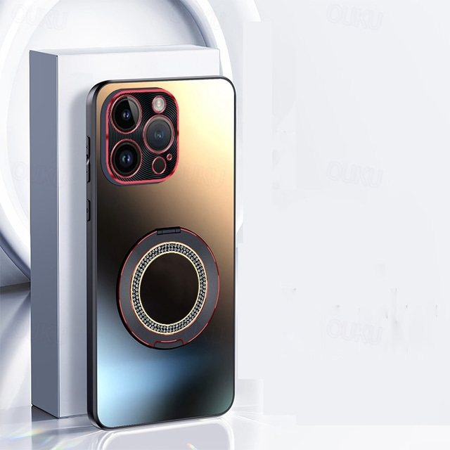  Phone Case For iPhone 15 Pro Max iPhone 14 Pro Max iPhone 13 Pro Max Back Cover with Stand Holder Shockproof Rhinestone PC