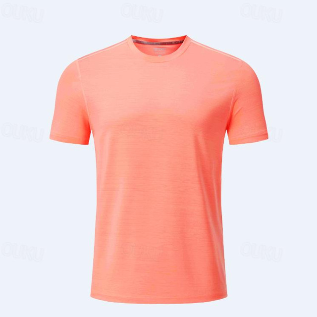  Men's Gym Shirt Short Sleeve Tee Tshirt Summer Spandex Breathable Quick Dry Lightweight Comfortable Yoga Gym Workout Running Sportswear Activewear Black White Red