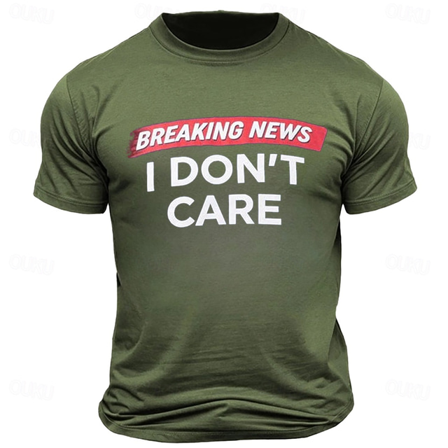  Men's Letter Funny T Shirt Tee Top 100% Cotton Short Sleeve Graphic Shirt Black Dark Grey Army Green Comfortable Tee Street Sports Outdoor Fashion Designer Clothing