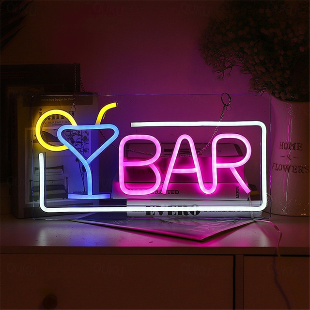  oktoberfest baari led valovalo cocktaileja luova suunnittelu logo usb powered led valot juhlatilan koristelu kodin baareihin klubin makuuhuone usb riippuva seinävalaisin 1kpl