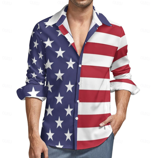  Costumi bandiera USA Top o camicia Per adulto Per uomo Cosplay Prestazioni Feste Carnevale Giorno dell'Indipendenza 4 luglio Costume di Carnevale facile