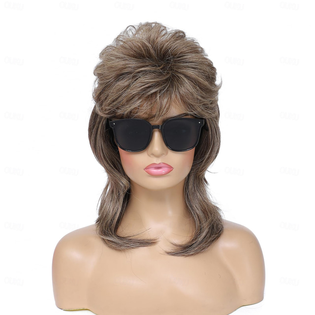  80s Mullet Wig for Women Fluffy and Layered Hairpiece for Perfect for Costume Parties and Cosplay Halloween Wigs