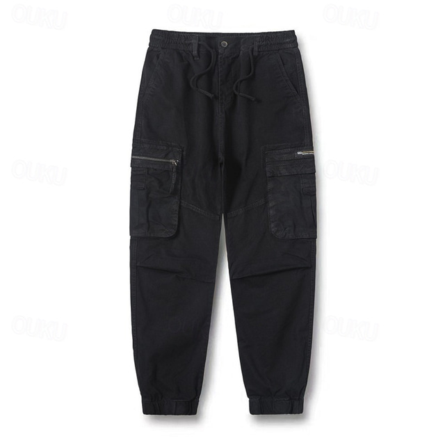  Men's Cargo Pants Cargo Trousers Patchwork Buttons Drawstring Camo Camouflage Wearable Outdoor Daily Camping & Hiking Fashion Classic Black Army Green