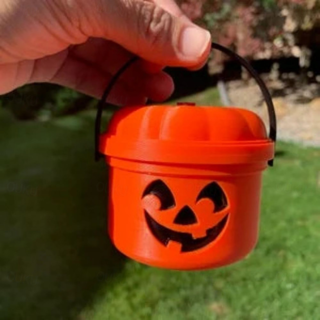  Mini Halloween Nostalgia Bucket - 3D Printed with Removable Lid and Working Handle - Available in Jumbo Mini Option