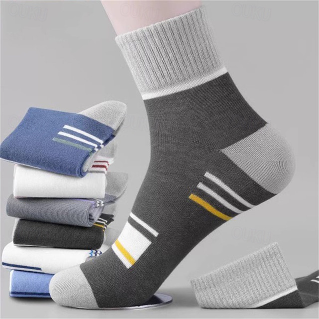  Voor heren 5 paar Multi-pakketten Sokken Hardloopsokken Casual sokken Regenboog Kleur Kleurenblok Gestreept Sport & Outdoor Dagelijks Vakantie Standaard Medium Lente Herfst Modieus Casual