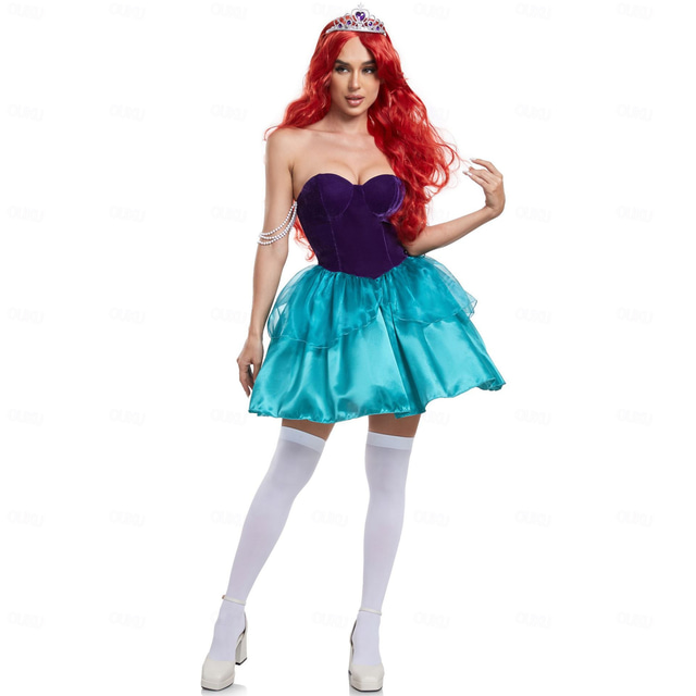  Ariel Princess Dress Cosplay Costume Adults' Women's Sexy Costume Performance Party Carnival Mardi Gras Easy Halloween Costumes