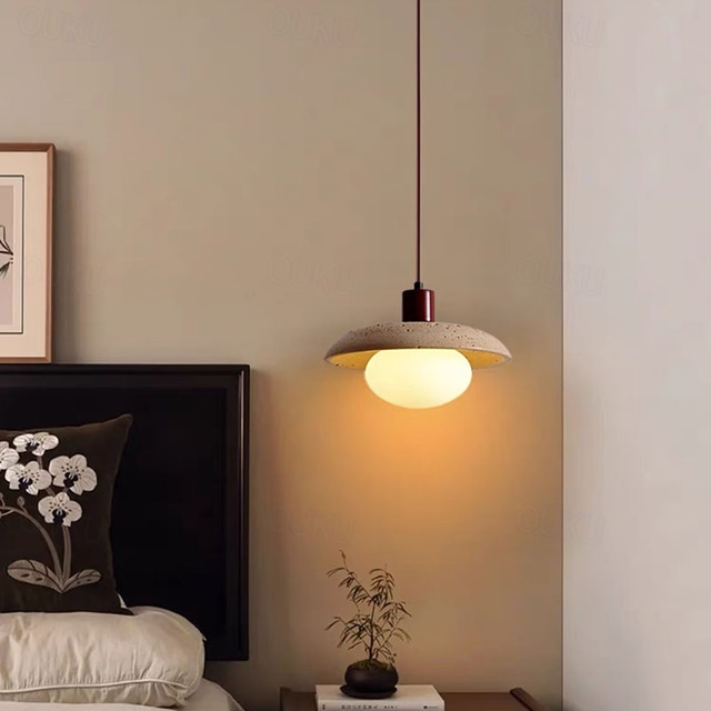  ضوء قلادة LED أبيض دافئ 25 سم 1 ضوء سقف رخامي خشبي معاصر G9 غرفة نوم يابانية دراسة تركيبات إضاءة قابلة للتعديل حديثة مطعم مقهى ثريا معلقة 110-240 فولت