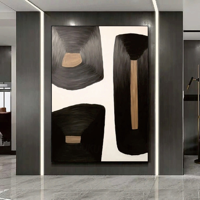  Abstract Black Paintings Hand Painted Abstract Black Paintings On Canvas Rich Textured Acrylic Painting Modern Wall Art Hand Painted Artwork for Living Room Wall Decor