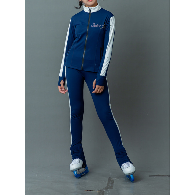  Chaqueta de lana para patinaje artístico Pantalones de patinaje artístico Chaqueta con pantalones para patinaje sobre hielo Mujer Chica Patinaje Sobre Hielo Chaqueta Mallas Leggings Accesorios Azul