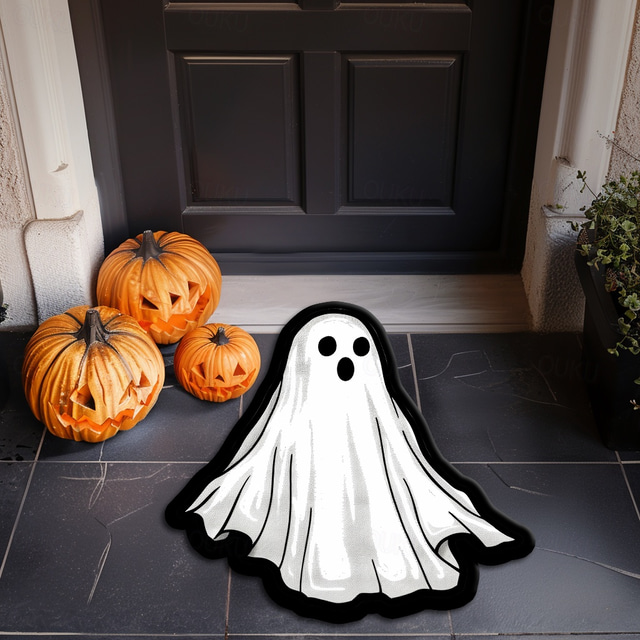  Halloween Decorations Irregular Ghost Doormat Kitchen Mat Floor Mat Non-Slip Area Rug Oil Proof Rug Indoor Outdoor Mat Bedroom Decor Bathroom Mat Entrance Rug