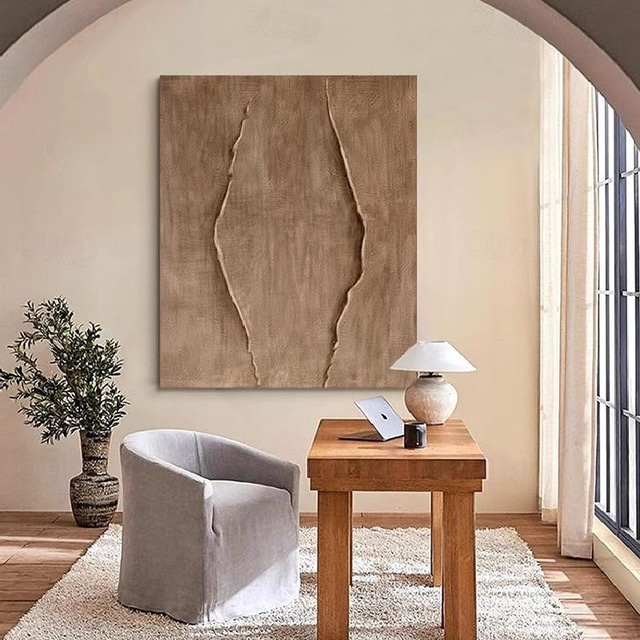  Large handmade Abstract Oil painting on Canvas handmade Minimalist Wall Art Modern Textured Brown Painting Oversized Canvas painting Art Room Decor