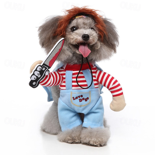  Dog Dog Costume Pirate Chucky Cute Funny Soft Halloween Carnival Party  Dog Puppy Clothes Outfits