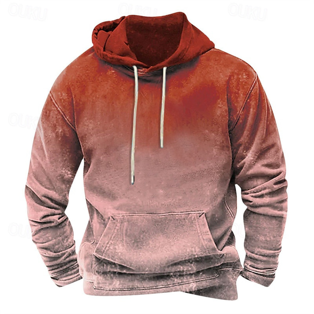  Men's Hoodie Blue Orange Green Gray Hooded Color Block Pocket Sports & Outdoor Daily Holiday Streetwear Basic Casual Spring &  Fall Clothing Apparel Hoodies Sweatshirts 