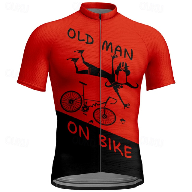  Men's Cycling Jersey Short Sleeve Bike Tee Tshirt Jersey with 3 Rear Pockets Mountain Bike MTB Breathable Quick Dry Anatomic Design Wicking Yellow Red Blue Graphic Sports Clothing Apparel