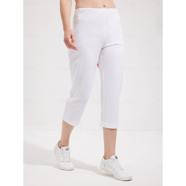  Women's Golf Pants 22inch Slim-Fit Stretch Capri Pants White Pants / Trousers Ladies Golf Attire Clothes Outfits Wear Apparel