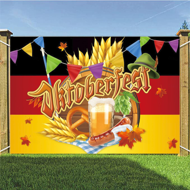  German Oktoberfest 2025 Outdoor Background Cloth Sausage Holiday Home Bedroom Living Room Decoration