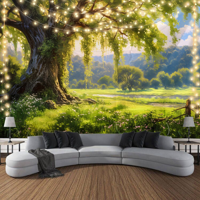 2026年 l.t.home 生命の木 風景 吊り下げタペストリー 壁アート 大型