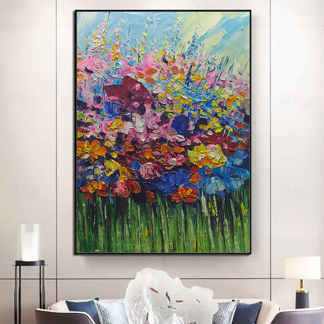  Mintura Handmade Flowers Oil Paintings On Canvas Modern Wall Art Room Decoration Abstract Picture For Home Decor Rolled Frameless Unstretched Painting