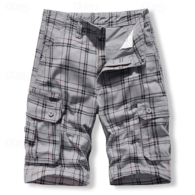  Men's Tactical Shorts Cargo Shorts Shorts Buttons Multi Pocket Plain Wearable Short Outdoor Daily Camping & Hiking Fashion Classic Black Blue