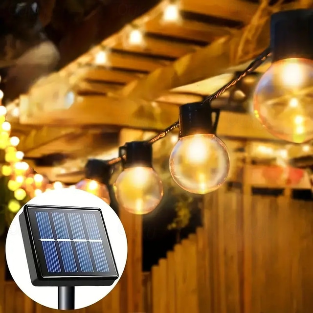  Lumini de șir cu borna solară exterioară  Lampa G50  Lumini de feerie pentru petreceri în grădină nunți decorare exterioară camping balcon