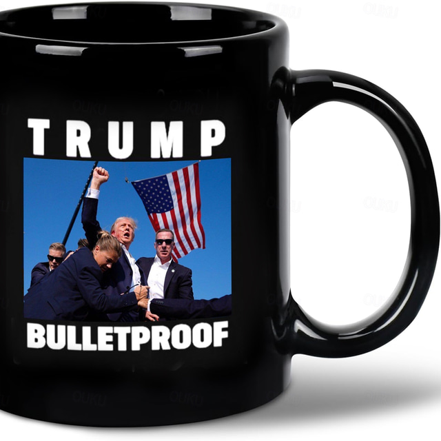  trump 2024 mug חסין ירי ראלי ספל קפה 12oz כוס קרמיקה