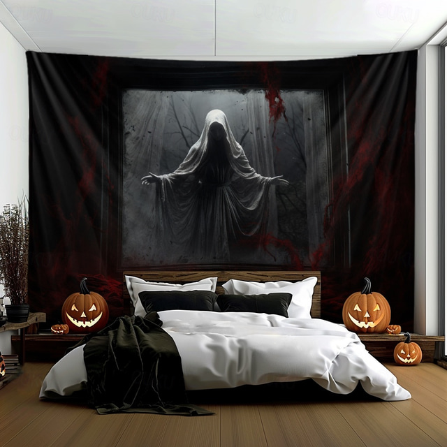 2026年 ハロウィーンの飾り、怖い幽霊吊りタペストリー、壁アート