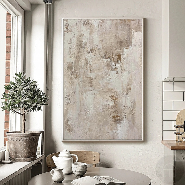  abstrakt oljemålning handmålad beige brun och grön målning handgjord brun wabi sabi konstverk oljemålning handmålad texturerad oljemålning beige oljemålning abstrakt canvaskonst modern inredning