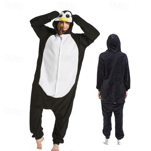  Adults' Animal Onesie Costume Carnival Costume Cartoon Penguin Onesie Pajamas Kigurumi Pajamas Charm Funny Costume For Men and Women Carnival Cartoon
