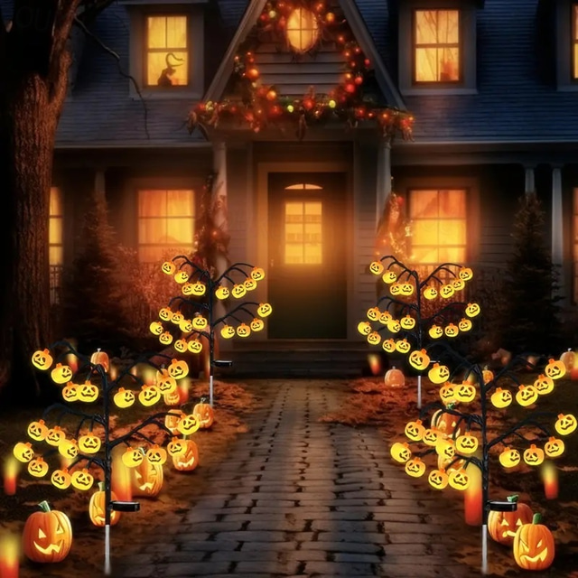  1 stk solar skull hagelys 20led utendørs halloween gresskar lys vanntett gjør-det-selv-dekorasjon for plengård gangvei landskapsbelysning