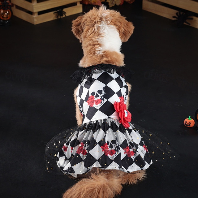  犬用 ハロウィーンコスチューム 犬用コスチューム スケルトン / スカル かわいいスタイル ソフト ハロウィーン カーニバル パーティー 犬用子犬服