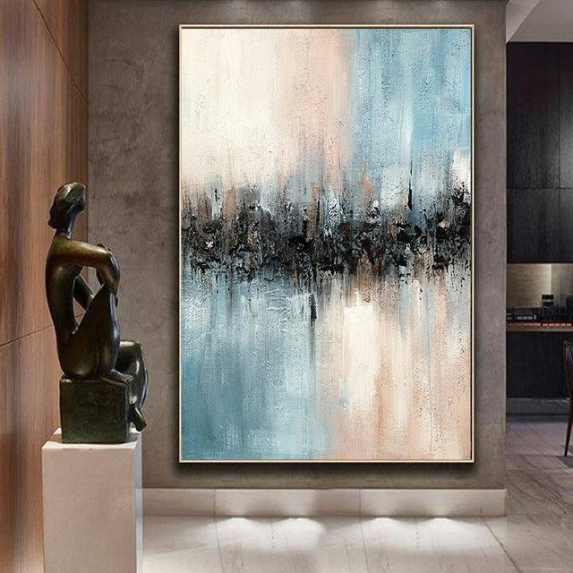  pittura a olio astratta dipinta a mano beige rosa e blu pittura fatta a mano wabi sabi pittura a olio d'arte dipinta a mano pittura a olio con texture beige pittura a olio astratta della tela di