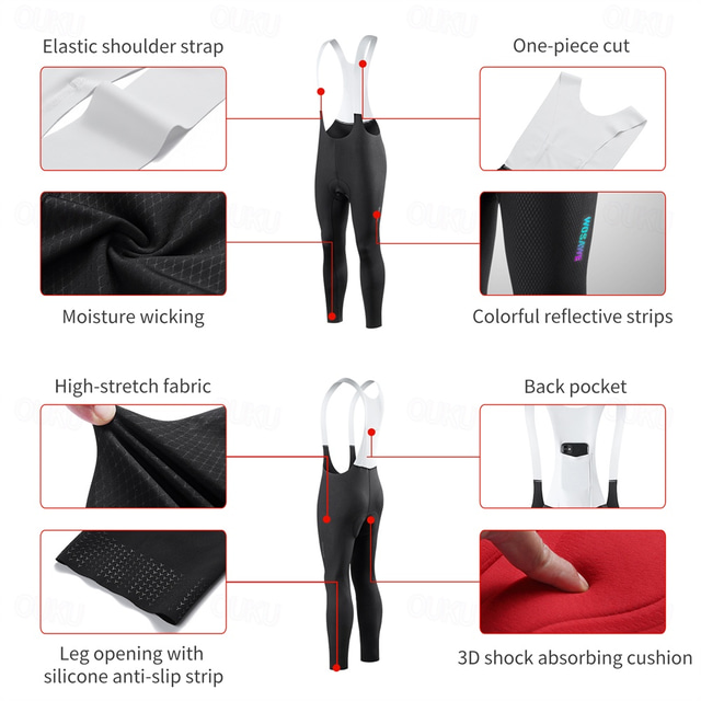 WOSAWE Spring/Summer Men's Bicycle Cycling Bib TrousersOnepiece