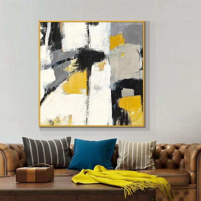  Handmade Oil Painting Canvas Wall Art Decoration Modern Abstract Square for Home Decor Rolled Frameless Unstretched Painting
