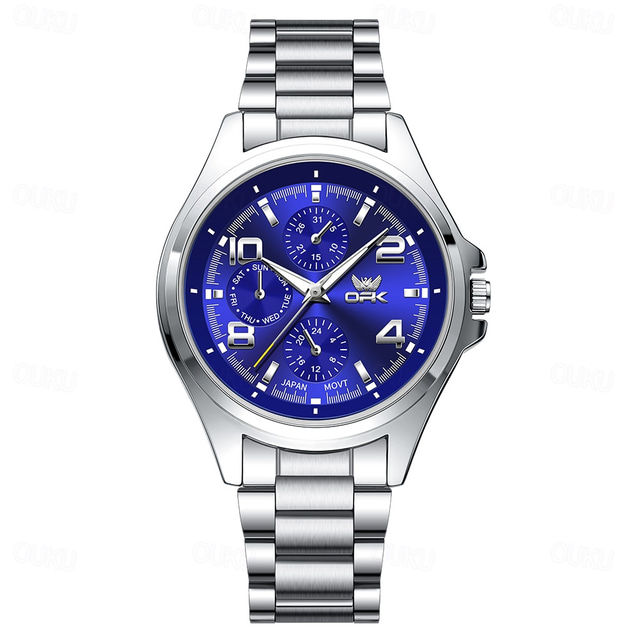  OPK Men Quartz Watch Outdoor Fashion Casual Wristwatch Luminous Waterproof Decoration Leather Watch