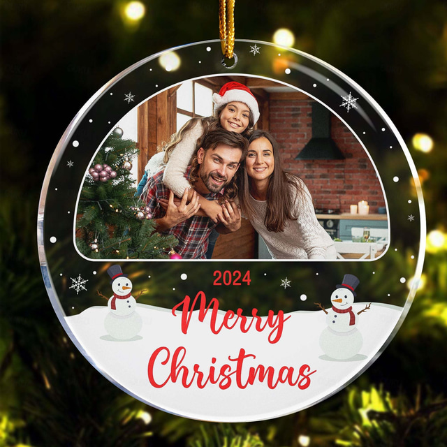  Personalized Photo Christmas Ornament 2D Acrylic Customed Christmas Tree Ornaments Xmas Decoration Hanging Pendant Gifts